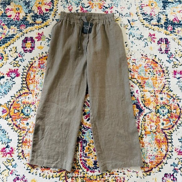 Bitte Kai Rand Lazy Linen Straight Pants Womens Size M Lagenlook Miniimalist NEW - Picture 4 of 10